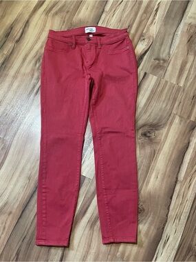 Lakeview Denim Alex Skinny Colored Jeans Pompeian Red Sz 28